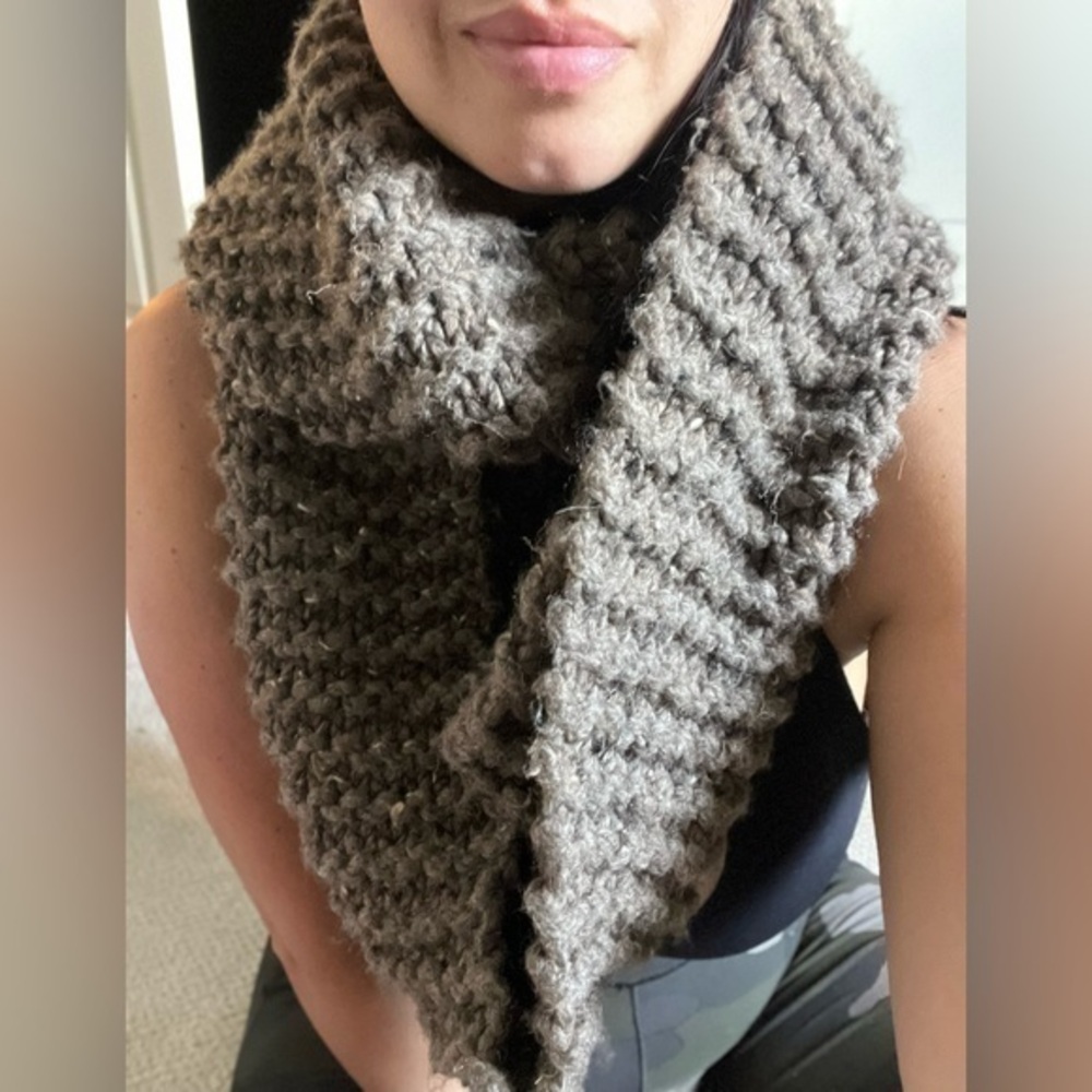 Hand knit Chunky Infinity Scarf